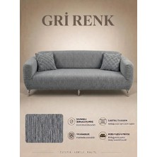 Arife Home Jakarlı Koltuk Örtüsü 3 Kişilik Bir Adet