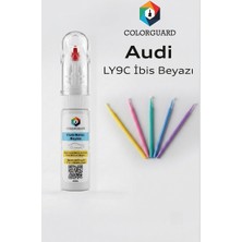 COLORGUARD Audi LY9C İbis Beyazı Rötuş Boyası ve 5'li Rötuş Çubuğu Hassas Uygulama Seti