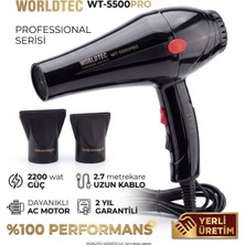 Worldtec WT5500PRO 2200W  %100 Profesyonel Saç Kurutma & Fön Makinası