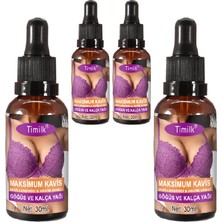 Timilk Maxcuve 4 Adet Kadınların Göğüslerine Özel Tasarlanmış Irisıkı Günlük Şekillendiricimasaj Yağı 30ML