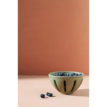 Anthropologie Cottage Berry El Boyaması Stoneware Seramik Kase