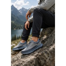 Ht Hotin Kestrel Erkek Ortopedik Destekli Rahat Hafif Tabanlı Yürüyüş Sneaker Füme-Siyah