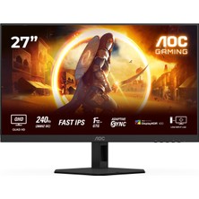 Aoc 27" Q27G4ZR 0.3ms 260Hz Pivot Fast IPS 2k Gaming Monitör(Ölü Pixel-Kutusu Açılmış Ürün)