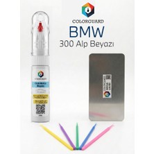 COLORGUARD BMW 300 Alp Beyazı Rötuş Seti - 2 si 1 Arada İğne ve Fırça Uçlu Şişe, Rötuş Çeliği ve Rötuş Çubuğu