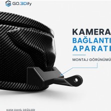 Go.3Dify Aksiyon Kamerası Çene Bağlantı Aparatı Chin Mount Hjc F71 Kask Uyumlu Gopro Djı Osmo INSTA360 Uyumlu 3m Bantlı 1 Adet