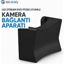 Go.3Dify Aksiyon Kamerası Çene Bağlantı Aparatı Chin Mount Ls2 Stream Evo FF320 Kask Uyumlu Gopro Djı Osmo INSTA360 Uyumlu 3m Bantlı 1 Adet