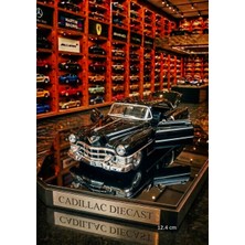 Oyuncak Sahili Cadillac Tarzı Direksiz Klasik 1962 Demir Nostaljı Koleksyon Model Metal Araba Kapı Bagaj Açılır Kadillak 12.4cm Metalic Black