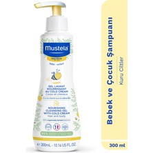 Mustela %95 Doğal İçerikli Kuru Cilt ColdCream İçeren Besleyici Şampuan Saç Vücut Bebek Çocuk 300ml