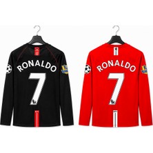 Mmt Spor M.anchester U.nited 2009 Sezonu Siyah - Kırmızı 2 Li Renk Cristiano Ronaldo Uzun Kollu Nostalji Forma