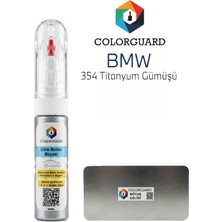 COLORGUARD BMW 354 Titanyum Gümüşü İğneli ve Fırçalı Özel Tasarım Şişe Rötuş Boyası ve Profesyonel Rötuş Çeliği Seti
