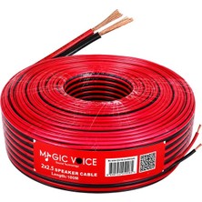 ALK Magicvoice MV-29560 2X2.50MM Siyah Kırmızı 100 Metre Cca Hoparlör Ses Kablosu