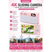 Meks Dijital Kamera 4K Hd 48MP 8x Zoom Flaşlı Kayar Retro Video Kamera 2.4’’ Ekran 64GB Sd Kart Hediyeli