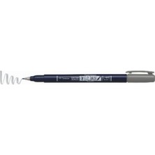 Mikasso Fudenosuke Brush Pen Fırça Uçlu Kalem Sert Uç - Gri Beyaz