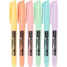 Mikasso 6'lı Pastel Renk Fosforlu Işaretleme Kalem Seti 4 Adet Çok Renkli