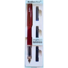Mikasso Wizdesign Scrikss Primeo Dolmakalem Set M Kırmızı Uç (3'lü Siyah Kartuş) (Yeni Renk) Kırmızı