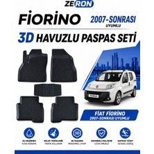 Zeron Fiat Fiorino 2007 ve Sonrası 3D Havuzlu Paspas Seti Su Geçirmez Kaymaz 5 Parça