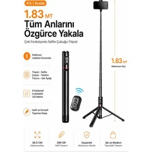 Empressco 183 cm Bluetooth Kumandalı Katlanabilir Selfie Çubuğu Alüminyum Taşınabilir  Sağlam Tripod