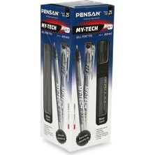 Mikasso My-Tech 0.7 Kalem 25'li Paket Siyah Siyah