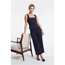 Stella Pulvis Lacivert Yüksek Bel Culotte Pantolon