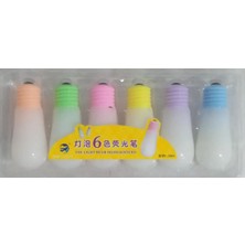 Mikasso Ampul Fosforlu Kalem 6`lı Paket Set Beyaz