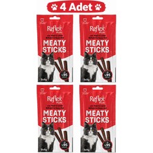 Reflex Plus Meaty Sticks Biftekli & Kuzu Etli Kedi Ödül Maması 3x5 gr – 4’lü Paket