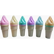 Mikasso Kornet Dondurma Figürlü Pastel Mini Dondurma Fosforlu Kalem Seti 6 Lı Set Sarı