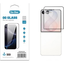 Go-Des Galaxy Z Flip 8 Uyumlu Go Des Og Glass Antistatik Temperli Cam Ekran Koruyucu Şeffaf