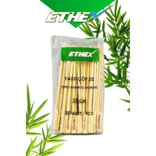 Belirtilmemiş 15 cm Bambu Yassı Çöp Şiş 50 Adet