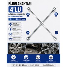Ymn Bijon Anahtarı 4 Lü Bijon Dört Kollu Kolu 4'lü Klasik Bijon Anahtarı 17- 19- 21 -23 mm