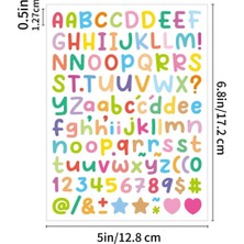 BNG STR Dayanıklı Pastel Laptop Defter Telefon Etiketleri Alfabe Sticker Sayfası