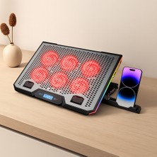 Renas Store 15.6\" Laptop Soğutucu - 6 Fan, Rgb, LCD Dijital Kontrol, 2 USB