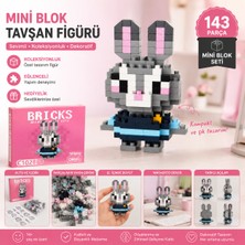 Didemmce Mikro Blok Yapım Seti 143 Parça Mini Puzzle Blok Oyuncak Figürü Sevimli Tavşan
