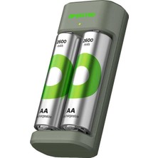 sbodurhome Gp Recyko E221 2*2600 Mah R6 Aa Pilli Şarj Cihazı (GP-E221/270AHCER21-2GTLB2)