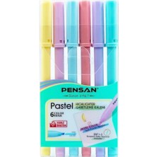 Mikasso Işaretleme Kalem Seti Kesik Uçlu Pastel Renkler 6'lı Çok Renkli Tehlikeli Değil