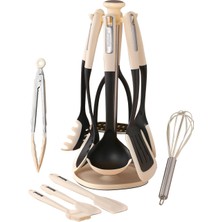 National NL-K3428 12 Parça Silikon Spatula Servis Seti Standlı