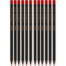 Mikasso Blackline Kırmızı Renkli Kurşun Kalem 12'li Kırmızı