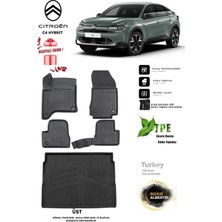 Alberto Rossi Citroen  C4 Hybrıd  Üst 2025+ Araca Özel 3D Paspas ve 3D Bagaj Havuzu