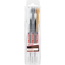 Mikasso 2185 Jel Roller Kalem 0.7mm Karışık Metalik Beyaz-Altın-Gümüş (3 Lü Set) Turuncu