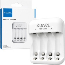 X-Level CH1-206B 4 Yuvalı Usb-C Girişli Akıllı Aa/aaa Ni-Mh Hızlı Pil Şarj Cihazı