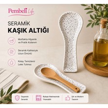 Kitchen Pembelia Seramik Kirli Kaşıklık-Tezgah Üstü Kepçe Kirli Kaşık Altlığı El Yapımı Özel Tasarım Kaşıklık Kaşık Altlık Düzenleyici