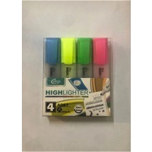 Mikasso Cengo Neon Renk Fosforlu Işaretleme Kalemi 4 Lü Set Çok Renkli Tehlikeli Değil