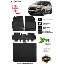 Alberto Rossi Citroen  Berlingo Seperetörsüz 2023 Araca Özel 3D Paspas ve 3D Bagaj Havuzu