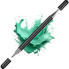 Mikasso Samsung Galaxy Tab A7 Lite T220 Ile Uyumlu Disk Uçlu Hassas Dokunmatik ve Tükenmez Kalem Siyah
