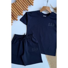 C&O Design Erkek Çocuk Logo Baskılı Tişört Şort Takım Lacivert