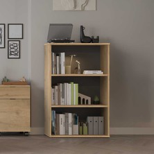 Adore Mobilya Rio 3 Raflı Kitaplık - Florida Meşe 72X109X34 cm
