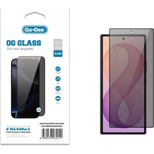 Go-Des Galaxy Z Fold 8 Ultra Uyumlu Go Des Og Glass Privacy Antistatik Temperli Cam Ekran Koruyucu Siyah
