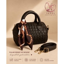 Yasel Takı & Çanta Kadın Fularlı Mini El & Omuz Çantası Suni Deri