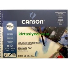 Canson 152535 Finface 25X35 Çok Amaçli Resim Blok 200 gr 15 Yaprak