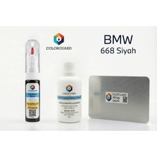 COLORGUARD BMW 668 Siyah Rötuş Seti - 2 si 1 Arada İğne ve Fırça Uçlu Şişe, Solüsyon ve Rötuş Çeliği