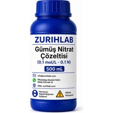 ZURIHLAB Gümüş Nitrat Çözeltisi (0.1 mol/L - 0.1 N) - 500 mL